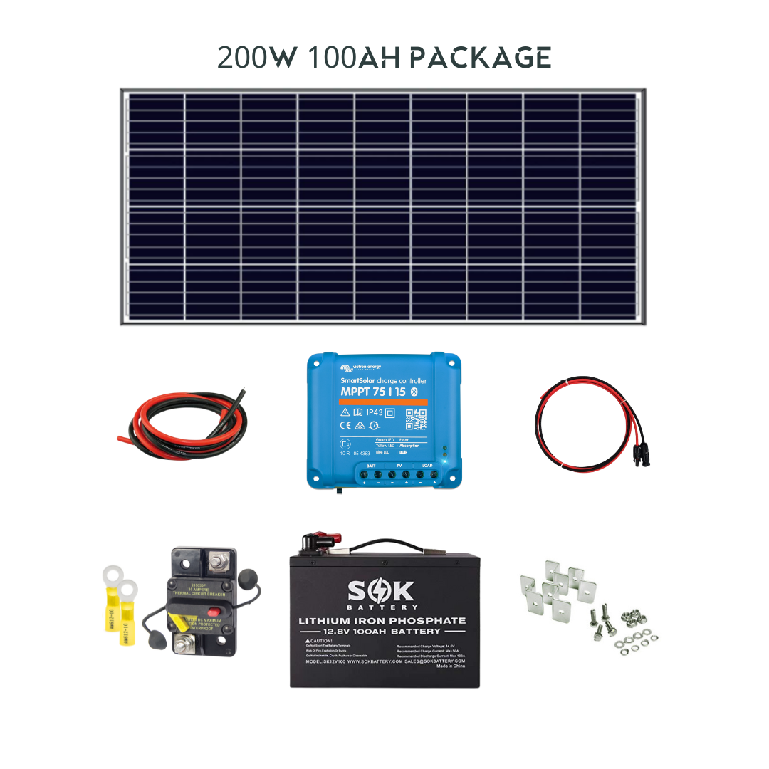 200W 100ah Complete Package | Victron | SOK LifePO4 | Switch Energy - Off Grid B.C.