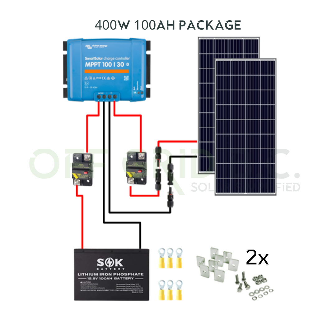 400W 100ah Complete Package | Victron | SOK LifePO4 | Switch Energy - Off Grid B.C.