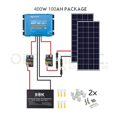 400W 100ah Complete Package | Victron | SOK LifePO4 | Switch Energy - Off Grid B.C.
