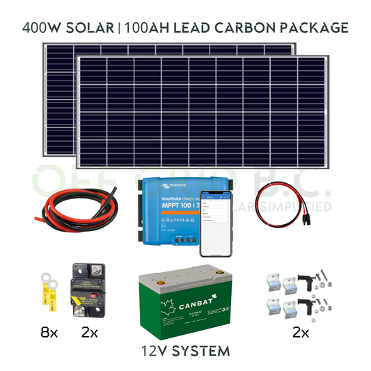 400W Solar | 100Ah Lead Carbon | Victron | Switch Energy | Canbat | Complete Package