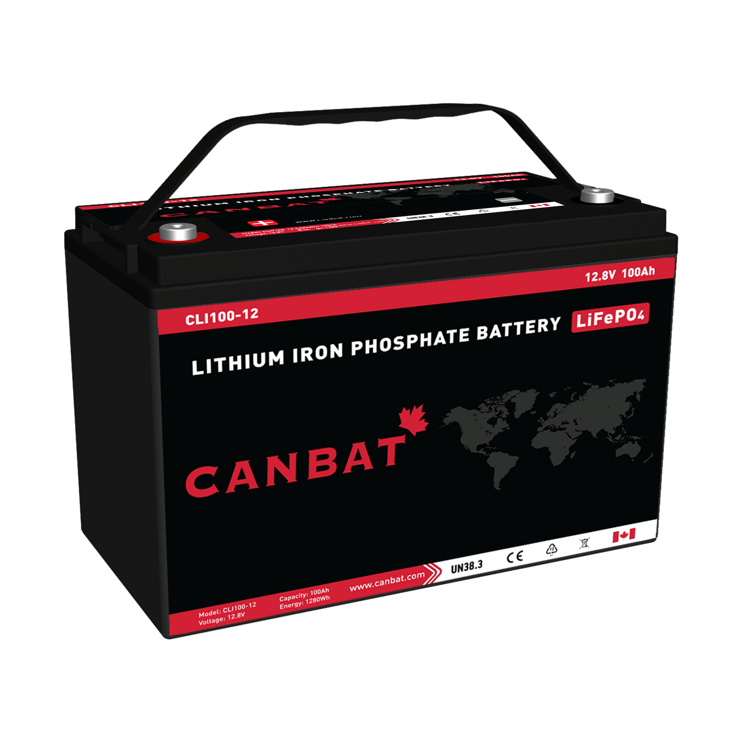 Canbat - 12V 100AH LITHIUM BATTERY (LIFEPO4) | Canadian | UL | Optional Bluetooth | *Free Shipping* - Off Grid B.C.