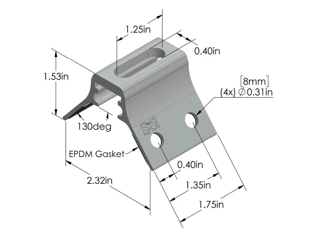 S-5 Rib Roof Mounting Bracket for solar panels on metal roofs